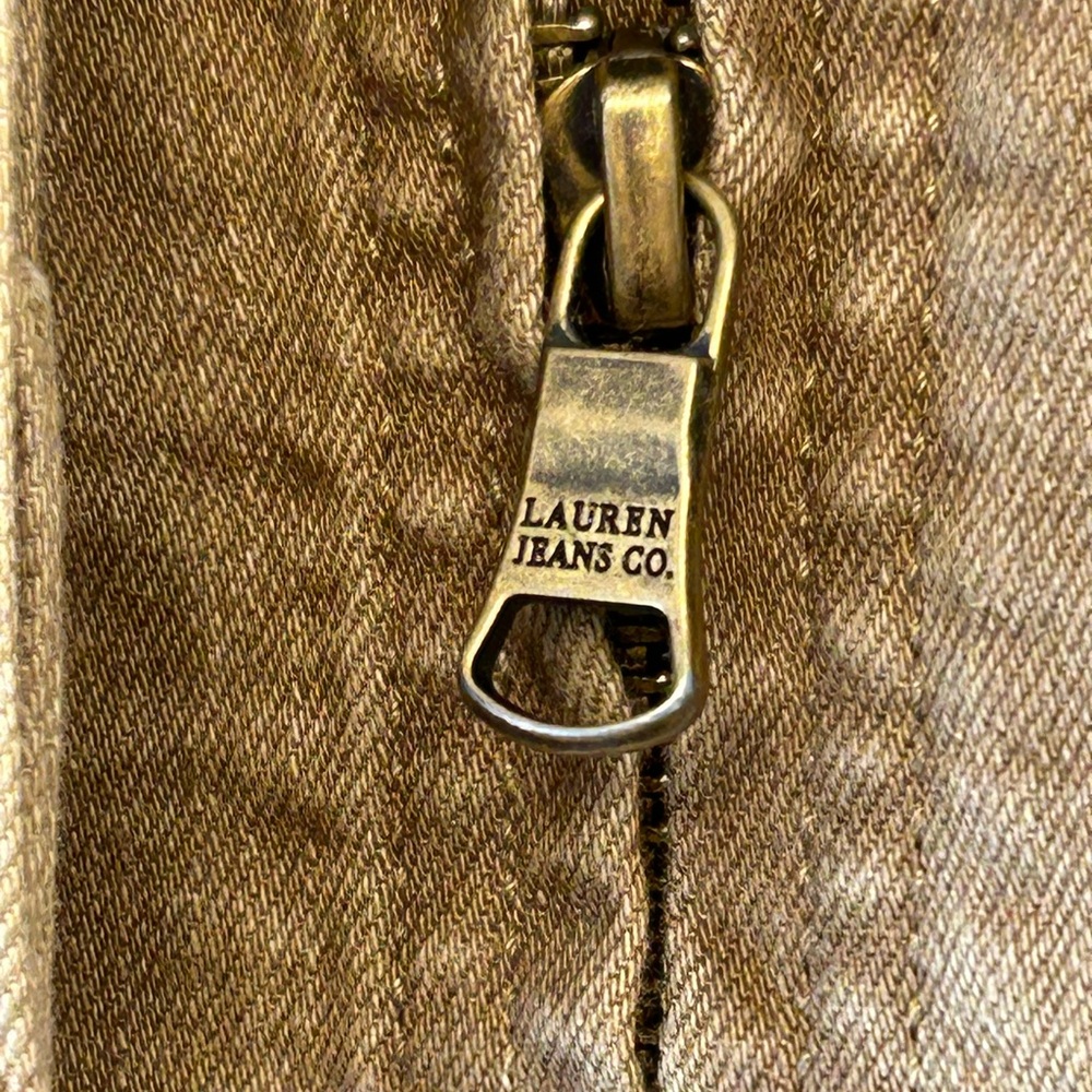 VINTAGE FAB - Ralph Lauren Tan Utility Jacket with Brown Trim - Picture 6 of 14